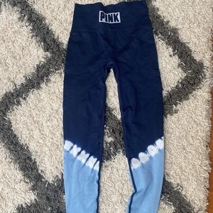 PINK cool and comfy leggings blue tie dye